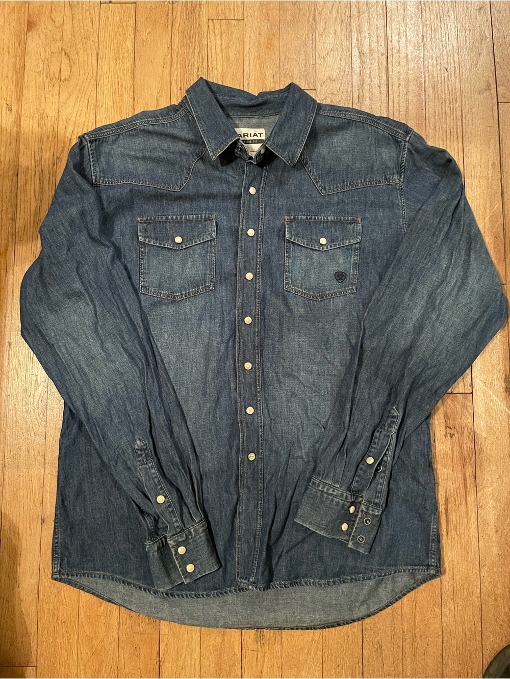 Ariat Men's Dark Blue Denim Western Button-Down Shirt